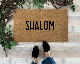 Shalom Doormat, Jewish Housewarming Gift, Hanukkah Doormat, happy hanukkah decor, Hanukkah Decorations, chanukah decorations, New Home Gift