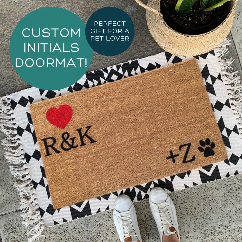 Custom Initials Doormat / Personalized Doormat / Custom Name Etsy