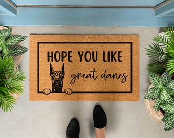 Funny Great Dane Dog Doormat, Hope You Like Great Danes Welcome Mat, Dog Lover Gift, Great Dane Decor, New Pet Gift, Outdoor Doormat Large