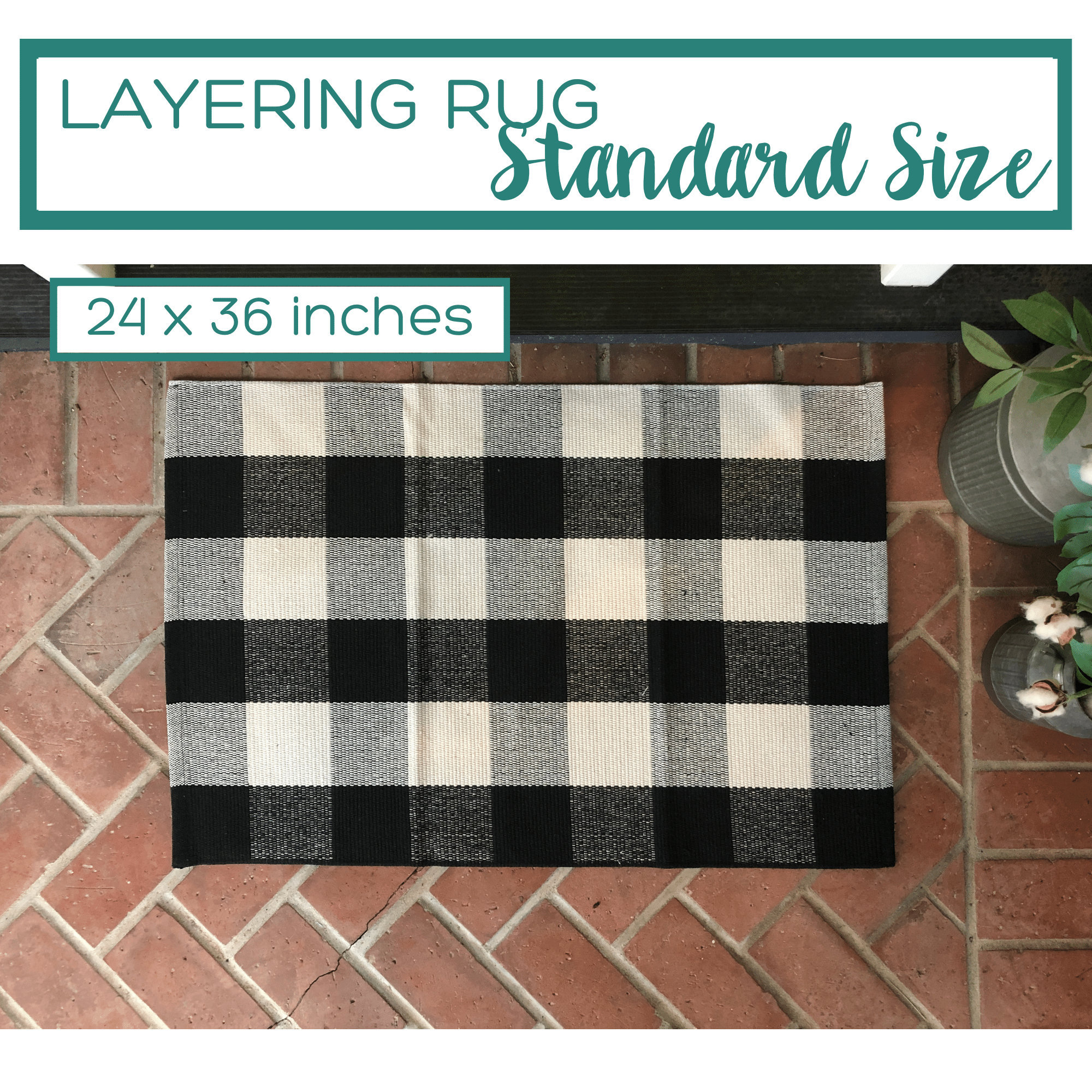 Doormat Layering Rug Check Rug / Buffalo | Etsy