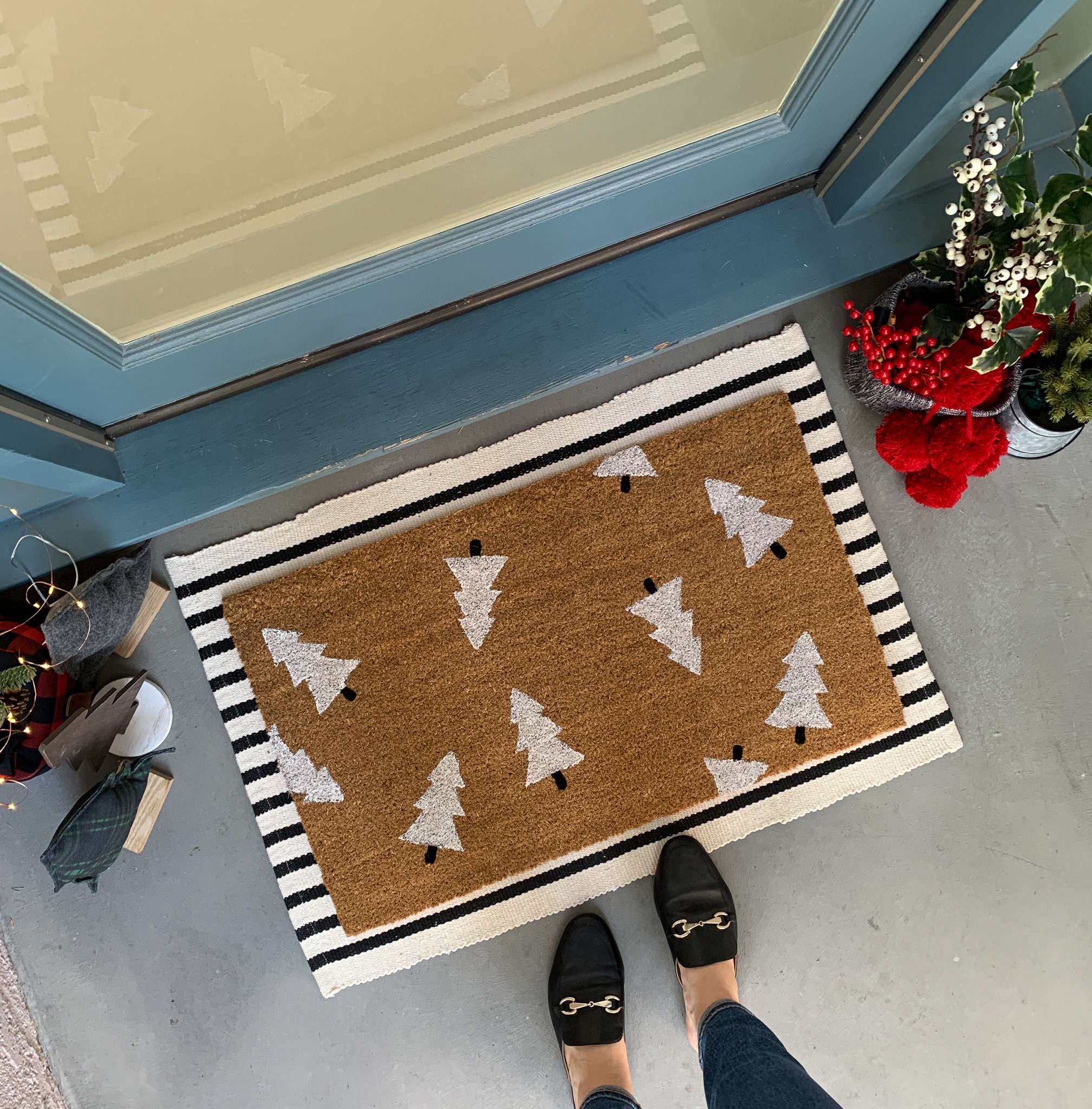 Personalized Welcome Door Mat (18 x 36)/(45cm x 90cm) – Holiday  Celebration Trees