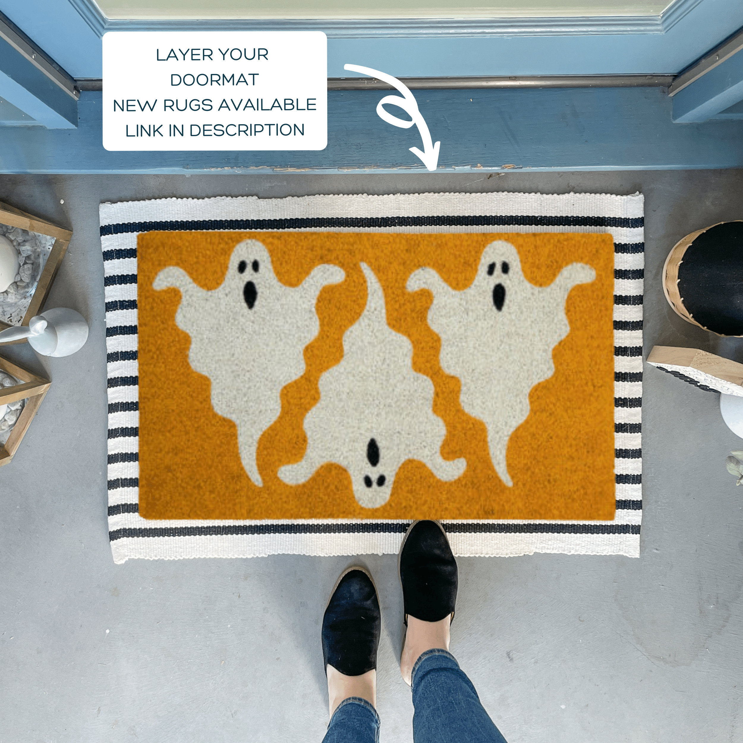 Discover Halloween Front Doormat, Ghost Doormat