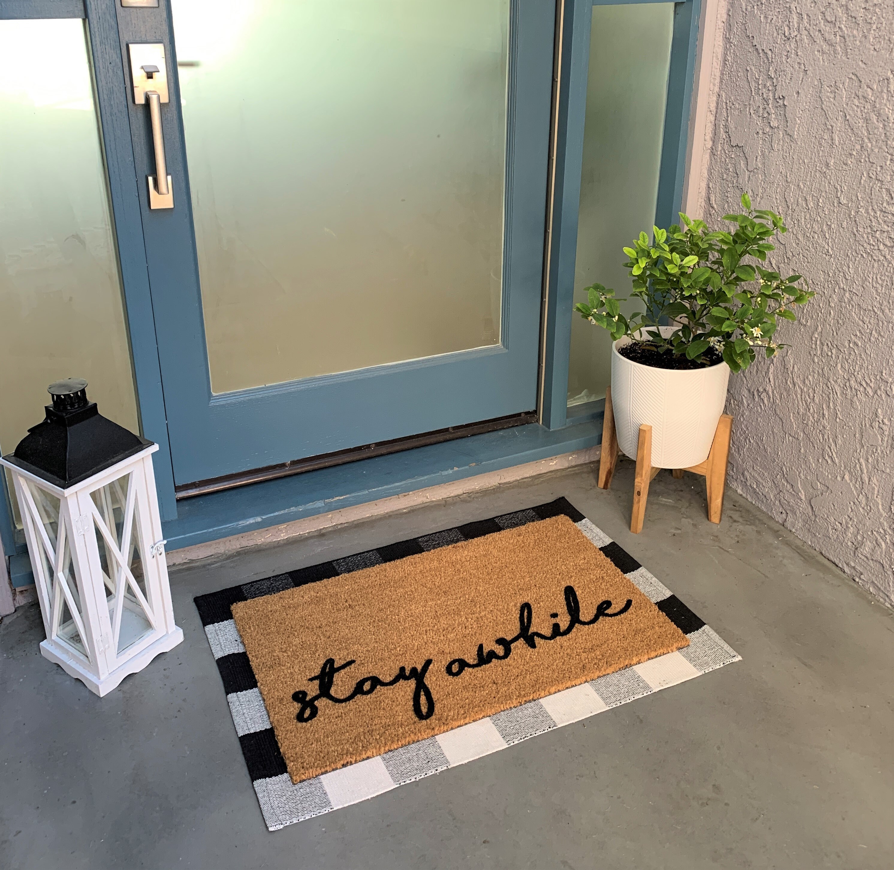 Stay awhile Doormat / Unique Doormat / Custom Doormat / Front Etsy