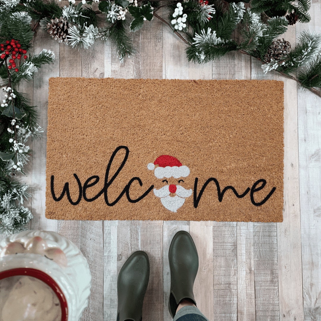 Santa Doormat, Winter Doormat, Christmas Doormat, Patio Decor, Holiday