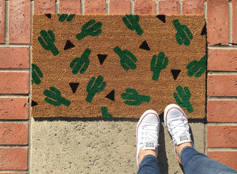 Cactus Plant Doormat / Cactus Decor / Succulent Gift / Custom Doormat / Front Door Mat / Summer Doormat / Modern Doormat / Snake Plant image 6