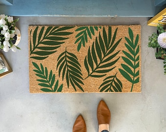 Tropical Doormat, Summer Welcome Mat Colorful, Spring Doormat 24x36 inch, Doormat Layering Rug, Modern Doormat Plants, Housewarming Gift