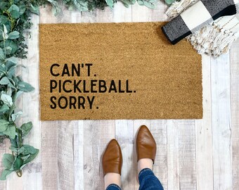 Funny Pickleball Doormat, Pickleball Welcome Mat, Sporty Outdoor Entry Rug, Gift for Pickleball Player, Coir Porch Decor, Pickler Gift Idea