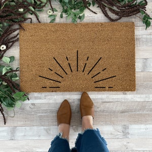 Boho Doormat, apartment welcome mat, Modern Doormat, Modern Decor, Starburst Decor, Sun Welcome Mat, Summer Doormat, Boho Decor