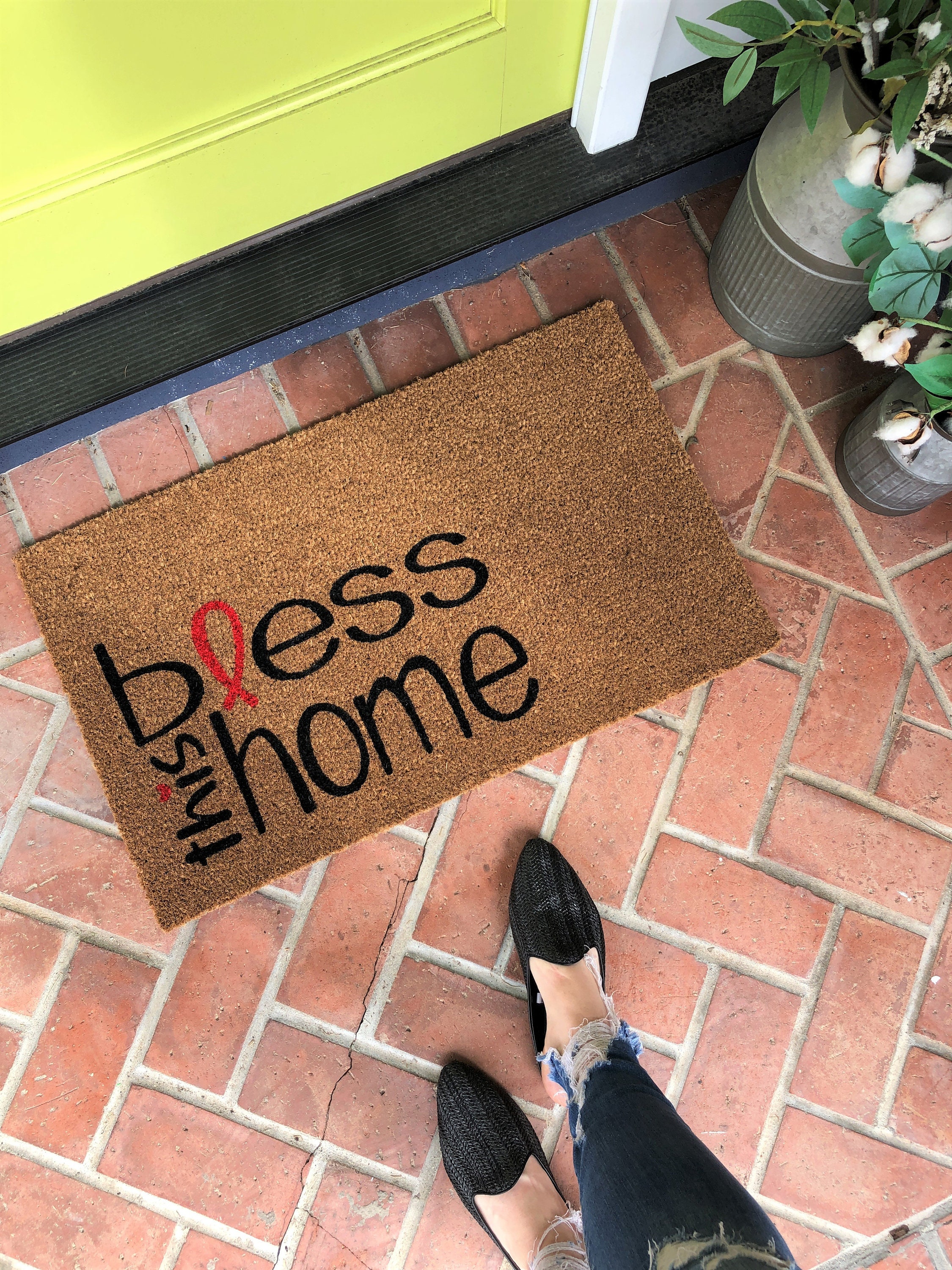Bless this home Doormat / Christian Decor / Custom Mat Etsy