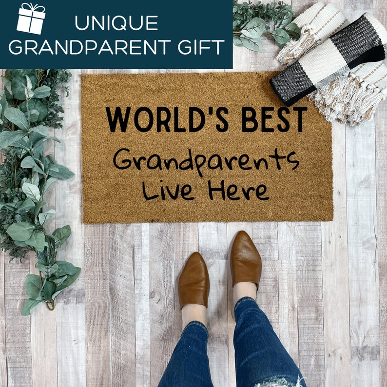 World's best grandparents funny coir doormat.