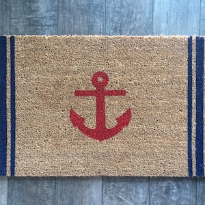 Custom Anchor welcome mat / Last Name Doormat / Nautical Doormat / Custom Doormat / Housewarming Doormat / Beach Decor / Doormat / Coir Rug