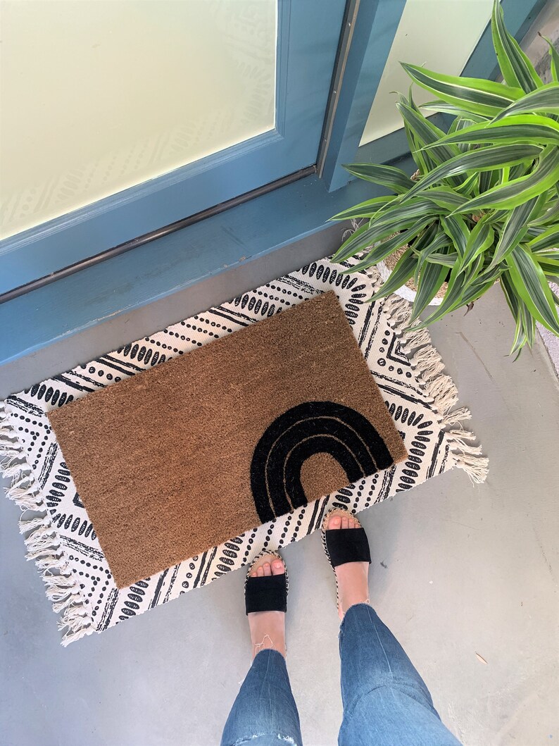 Modern Rainbow Doormat / Custom Door Mat / Housewarming Etsy