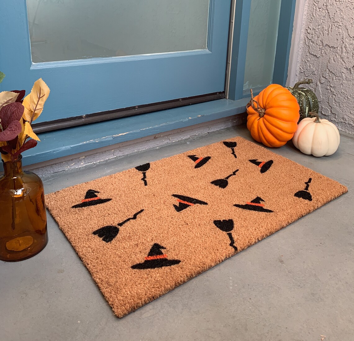 Witch Doormat Halloween Doormat Witch Decor Front Porch Etsy