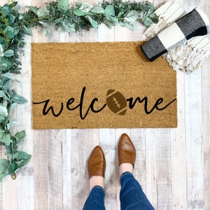 Football Doormat, Fall Doormat, Football Door Decor, Football Lover Gift, Football party decor, Thanksgiving Doormat Outdoor, Gift for Coach