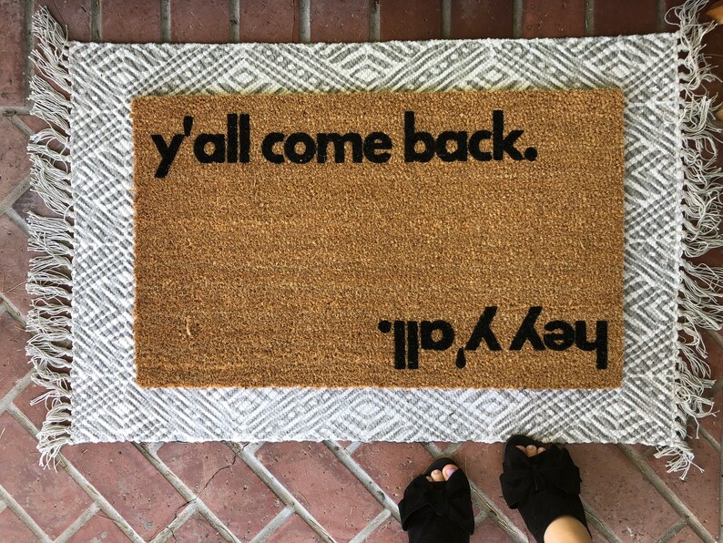 Hey Y'all Reversible Doormat / Funny Mat / Etsy