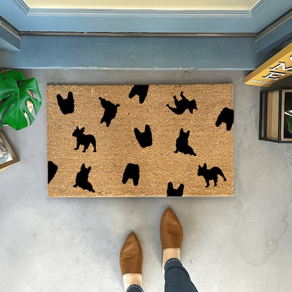 Frenchie Doormat, Dog Door mat, Frenchie Mom Gift, Dog Lover Gift, Dog Welcome Mat, French bulldog Gift, French bulldog art, Outdoor doormat