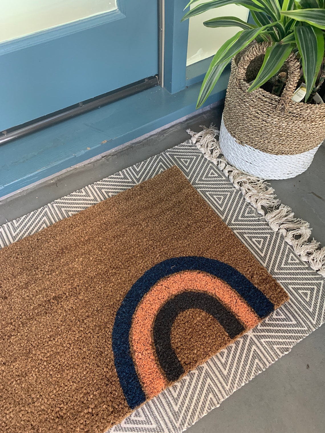 Modern Rainbow Doormat / Custom Door Mat / Housewarming Etsy
