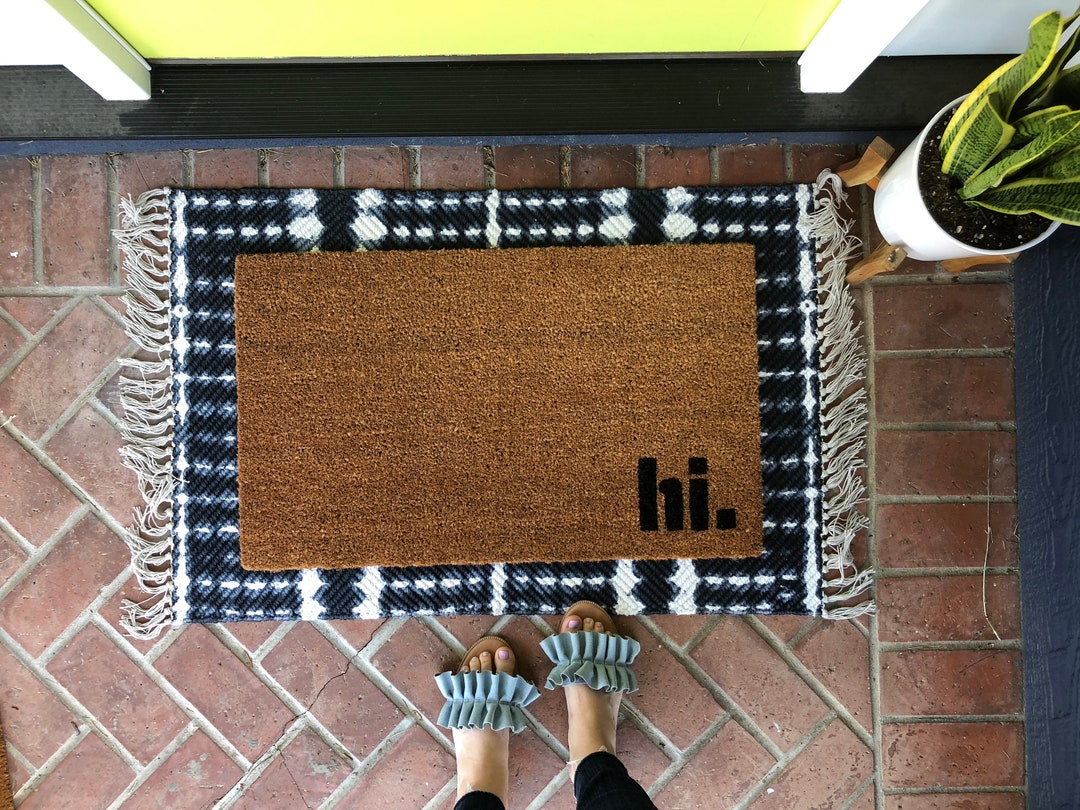 Modern Hi. Doormat / Funny Doormat / Custom Mat / Housewarming