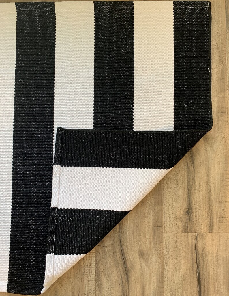 Oversized Entry Rug / Doormat Layering Rug / Striped Rug / Etsy