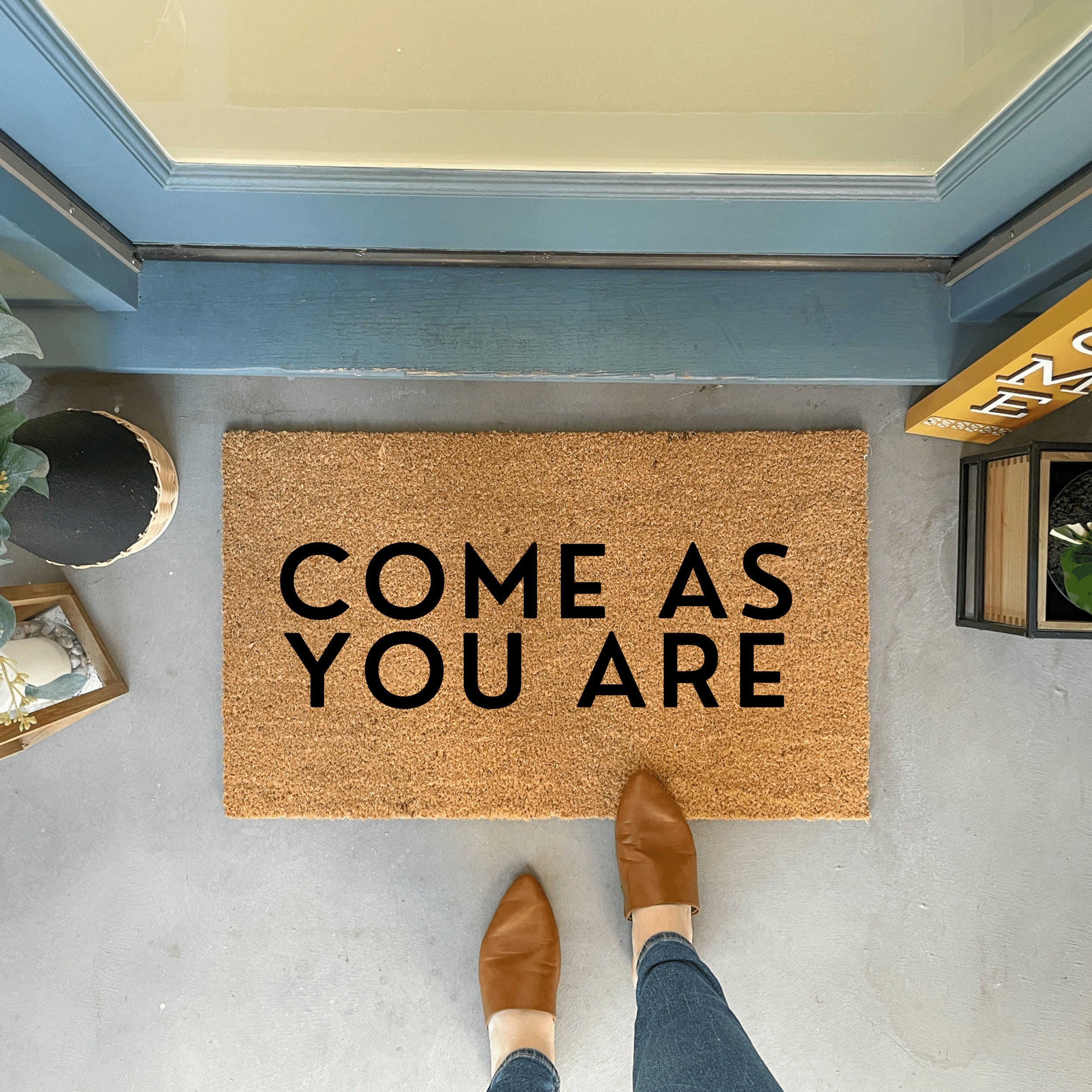 Come As You Are Doormat / Modern Doormat / Doormat Layering / Etsy