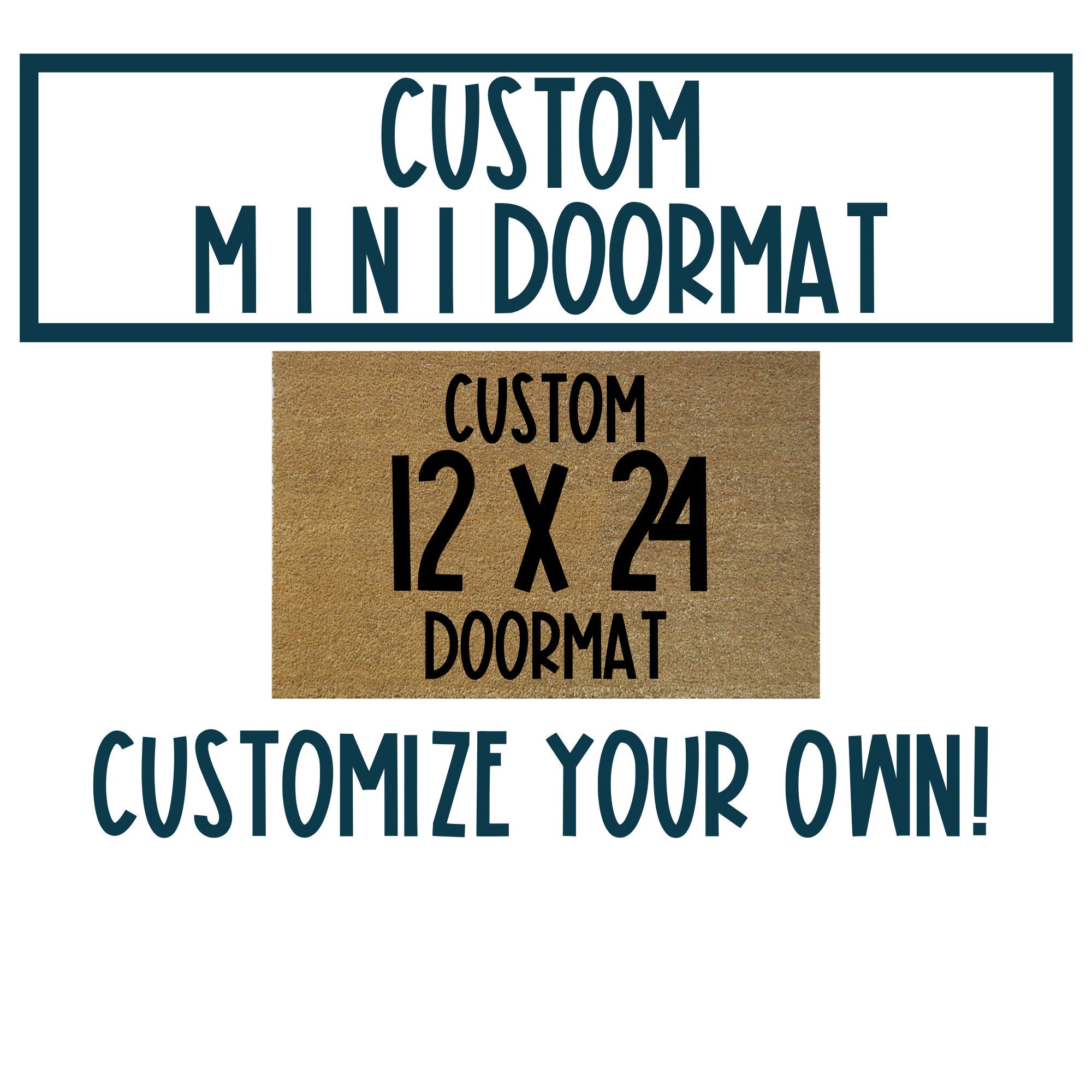 Custom Mini Doormat 24 Inch Small Doormat Monogram Welcome Mat Playhouse Door Mat Personalized Doormat Pet Bowl Rug Dog Doormat
