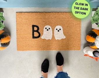 Halloween Doormat, Ghost Doormat, Ghost Decor for porch, Halloween Decor, Boo Doormat. Halloween Decorations, Glow in the Dark, Cute Doormat