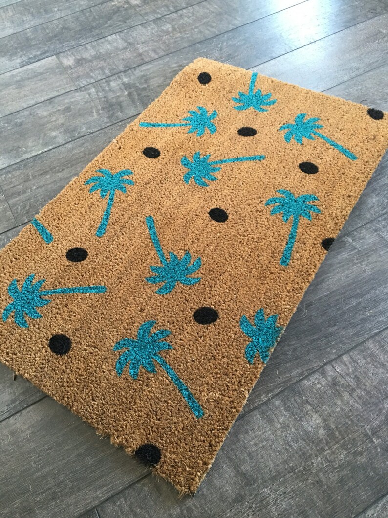 Palm Tree Doormat / Custom Door Mat / Wedding Doormat / Etsy