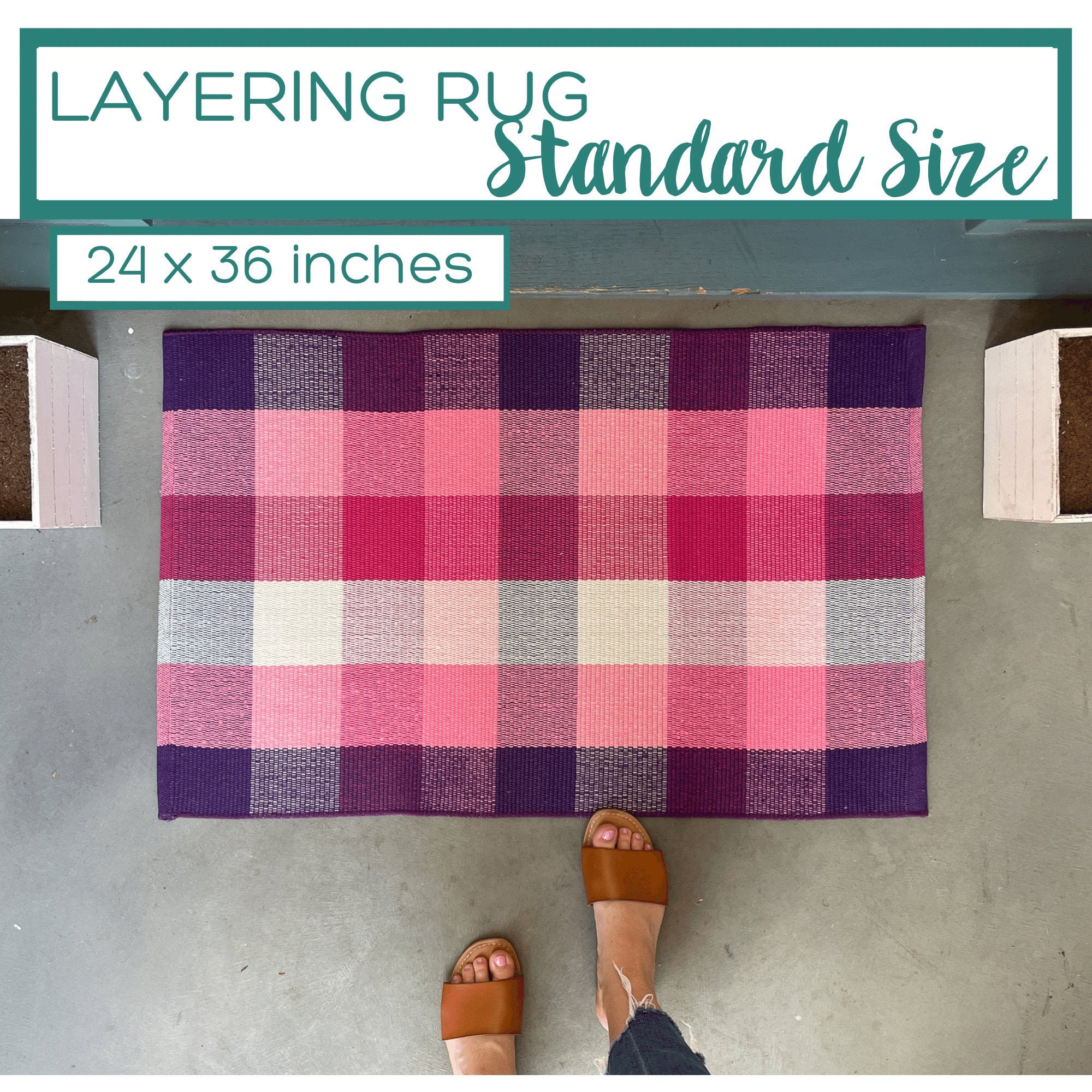 Extra Large Buffalo Plaid Doormat Layering Rug