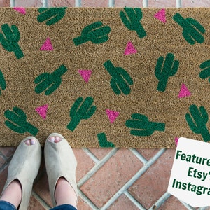 Cactus Plant Doormat / Cactus Decor / Succulent Gift / Custom Doormat / Front Door Mat / Summer Doormat / Modern Doormat / Snake Plant