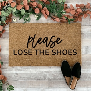 Paillasson Perdre ses chaussures, paillasson amusant, tapis de bienvenue personnalisé, cadeau pour nouvelle maison, paillasson mignon, paillasson chaussures, paillasson du millénaire, paillasson grossier