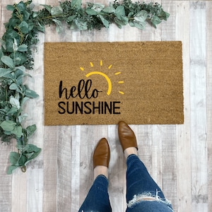 Summer Doormat Outdoor, good Day sunshine, Sun Doormat, summer porch sign, summer decor for outside, Front porch rugs, Layered Doormat, Coir