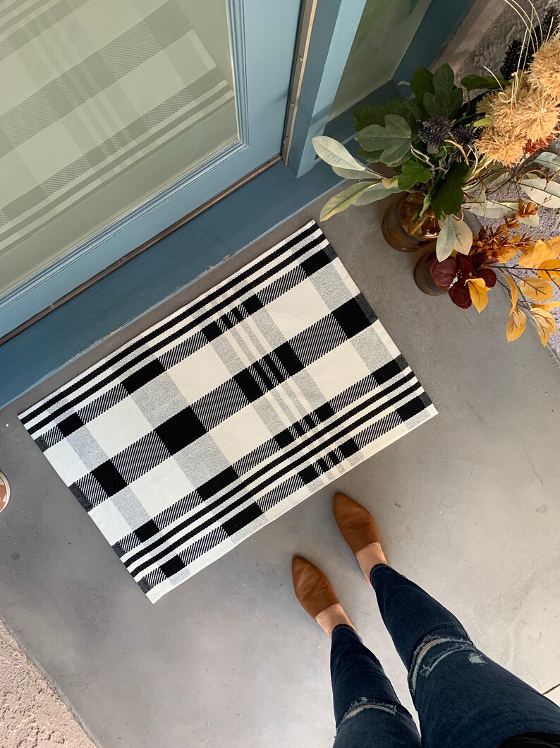 Buffalo Check Rug Doormat Layering Rug Buffalo Plaid Rug Etsy