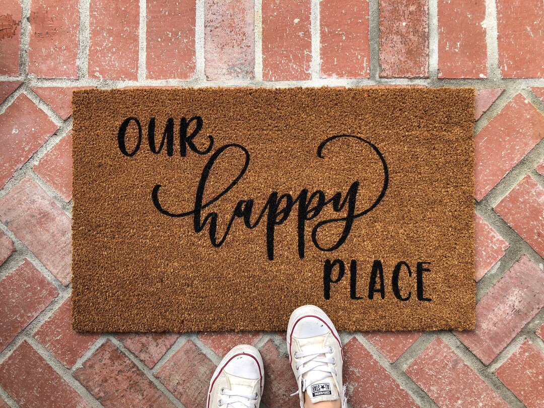 Our Happy Place Doormat Farmhouse Doormat Outdoor Etsy