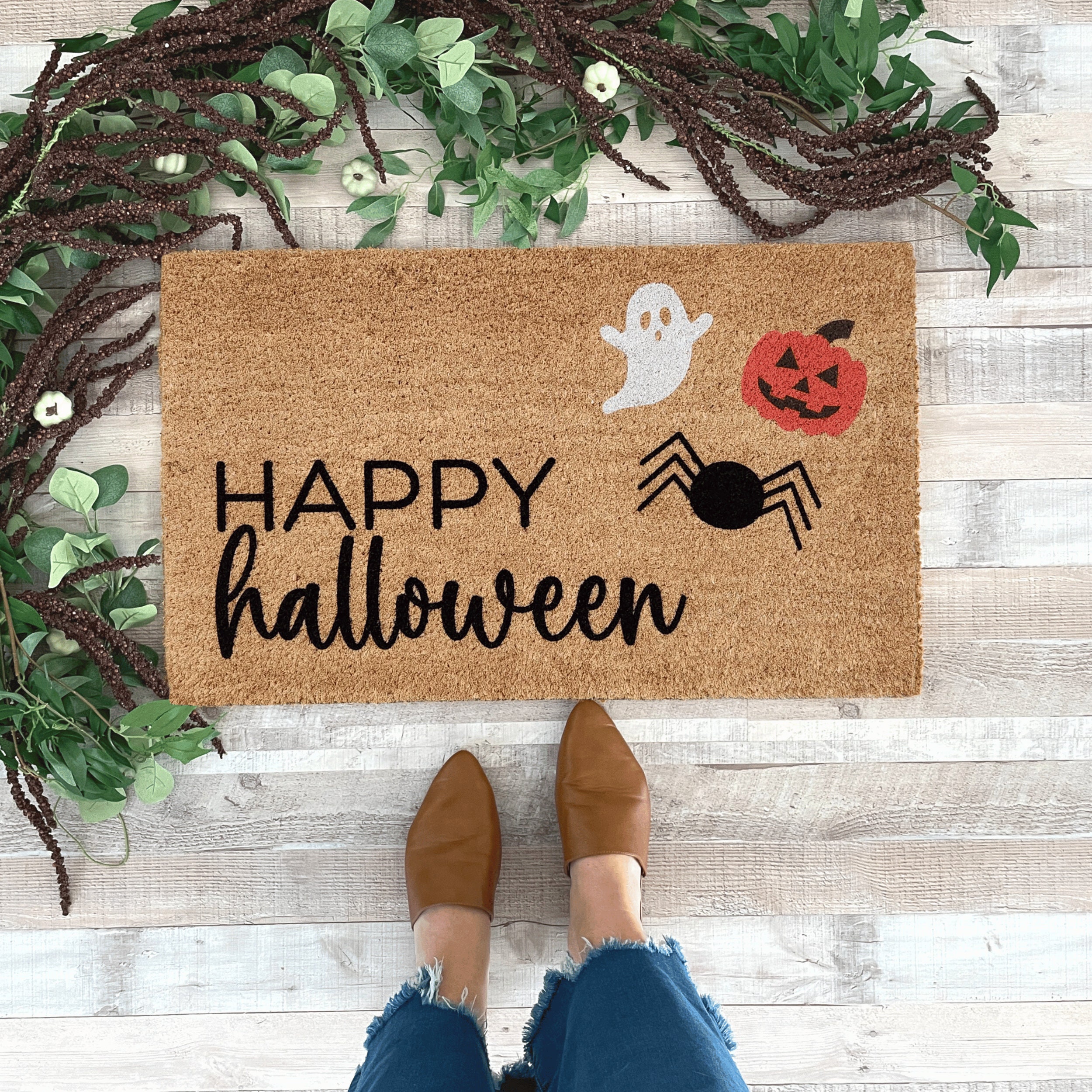 Discover Happy Halloween Front Doormat