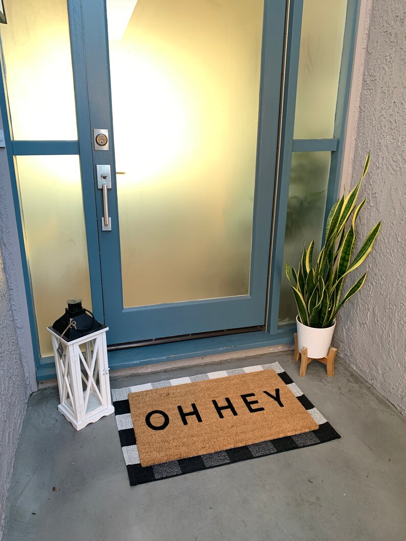 Modern Doormat Oh Hey Mid-century Decor Cute Doormat Coir - Etsy