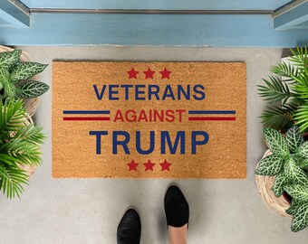 Veterans Against Trump Doormat, Political Welcome Mat Large, Subtle FDT, Resist Outdoor Mat, Anti Trump Doormat, Anti Maga Doormat Military
