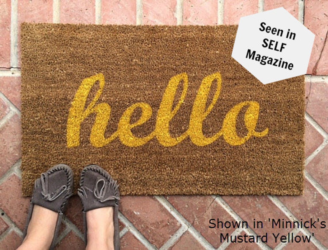 Hello Doormat Unique Doormat Custom Doormat Rustic Front Etsy