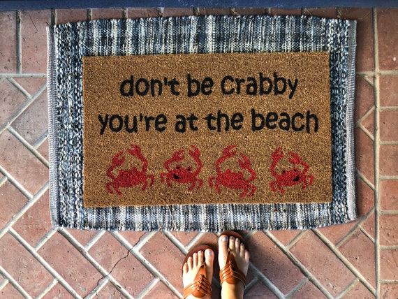 Beach Doormat Crab Doormat Funny Doormat Custom Doormat Etsy