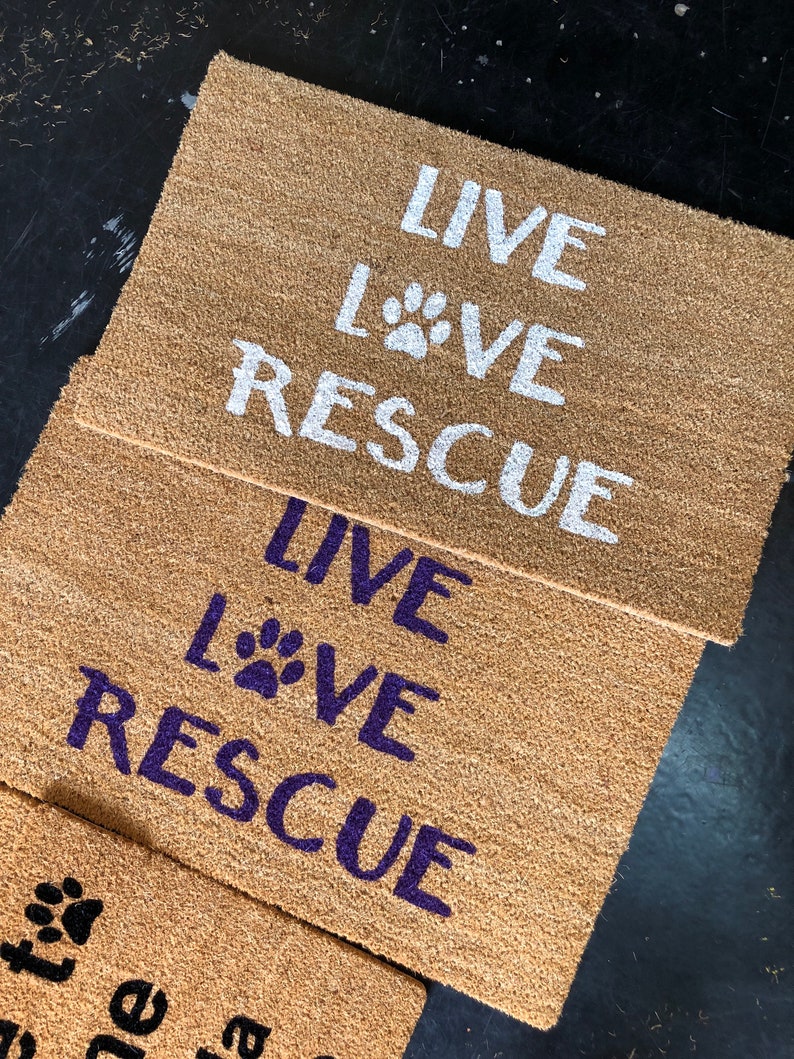 Dog Doormat / Cat Doormat / Animal Rescue / Custom Doormat / Etsy