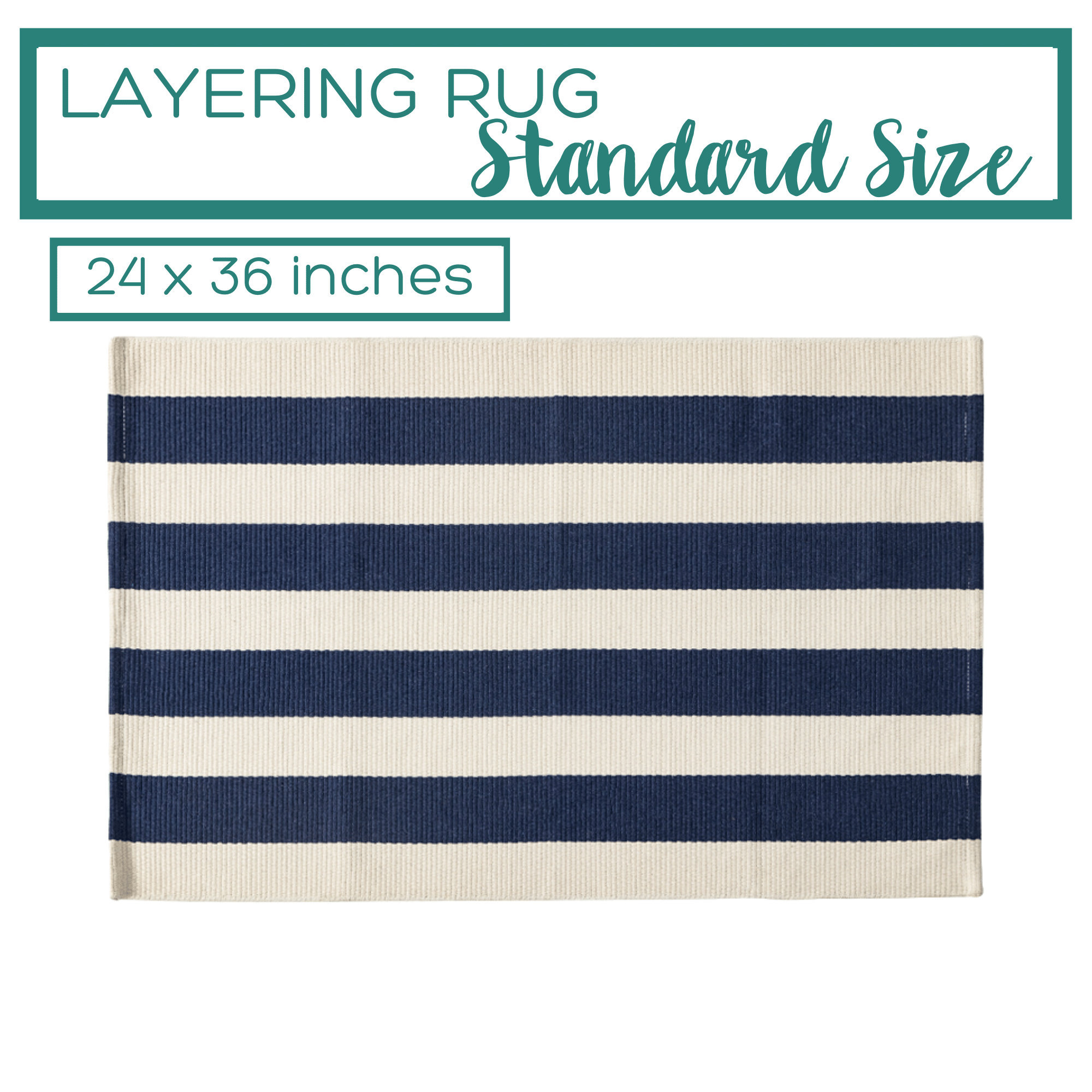 Navy and Cream Striped Rug / Doormat Layering Rug / Small Rug | Etsy
