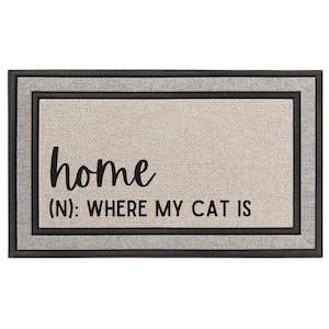 Cat Doormat, Home is where my cat is, Doormat Cats, Indoor Doormat, Funny Doormat, Front Door Mat, Doormat Outdoor, Low Profile Entryway Rug