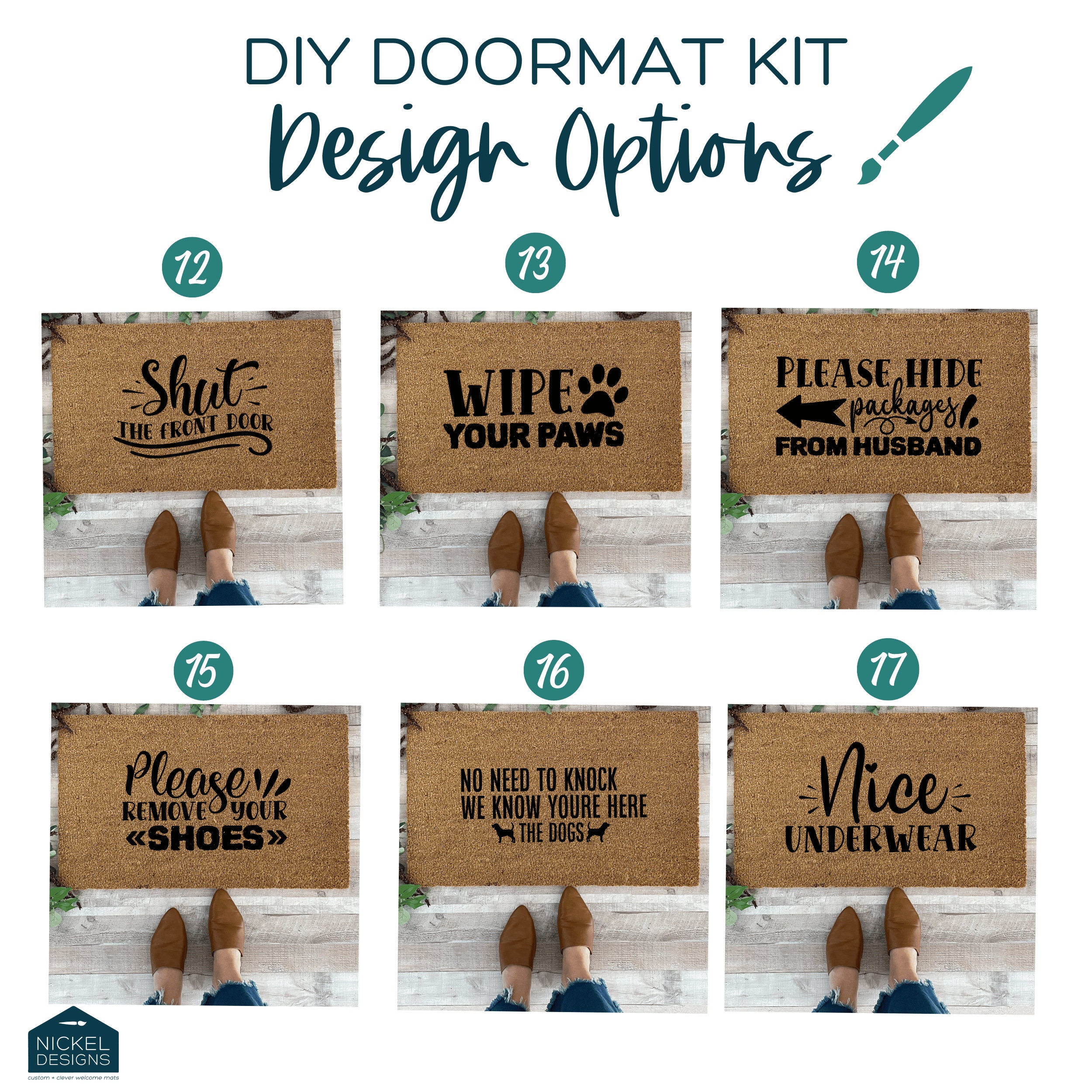 DIY Doormat Kit, DIY Kit Adults, Christmas Gifts Mom, Craft Kit for Adults,  PYO Stencil, Paint Your Own, Funny Doormat, Ladies Night In 