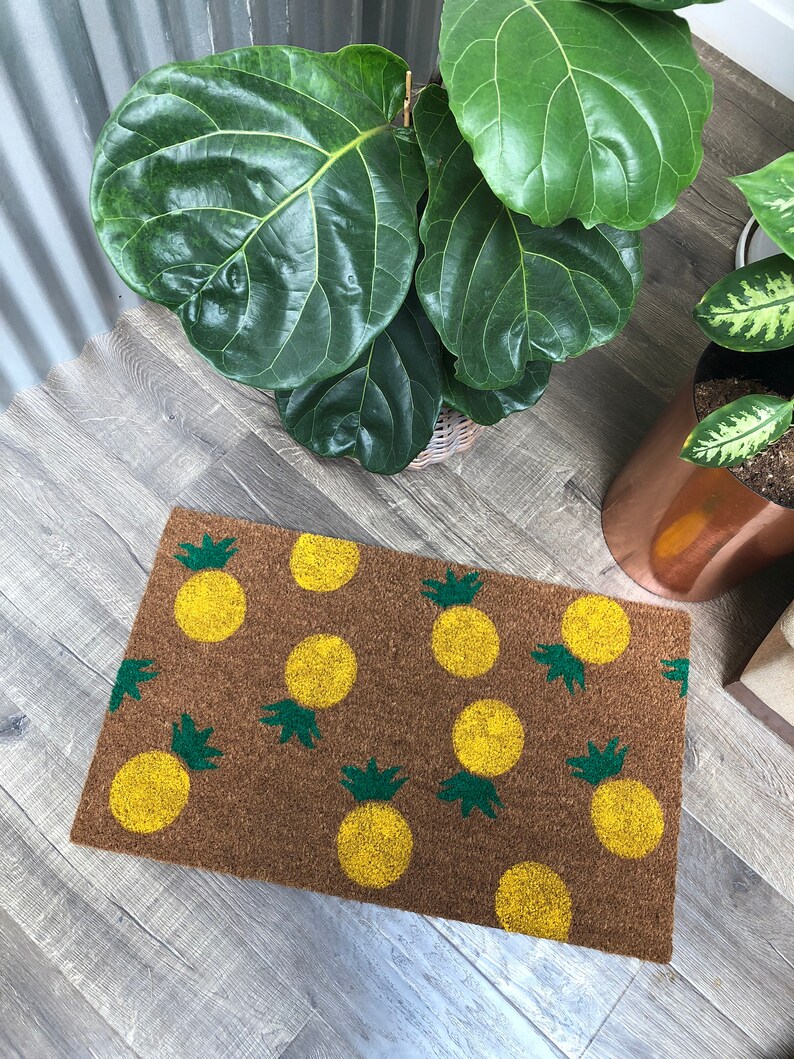 Pineapple Doormat / Summer Doormat / Personalized Door Mat / Etsy
