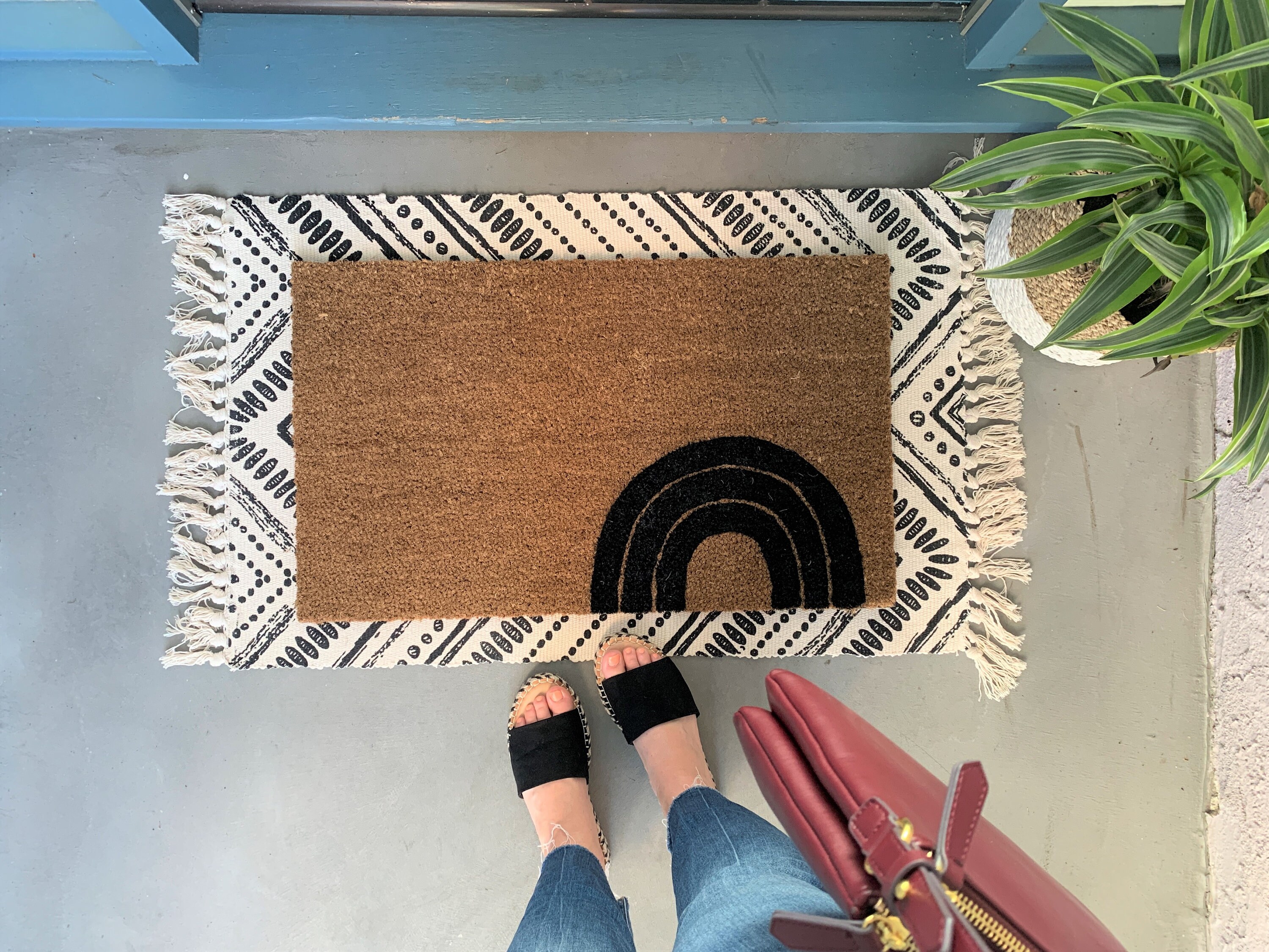 Modern Rainbow Doormat / Custom Door Mat / Housewarming Etsy