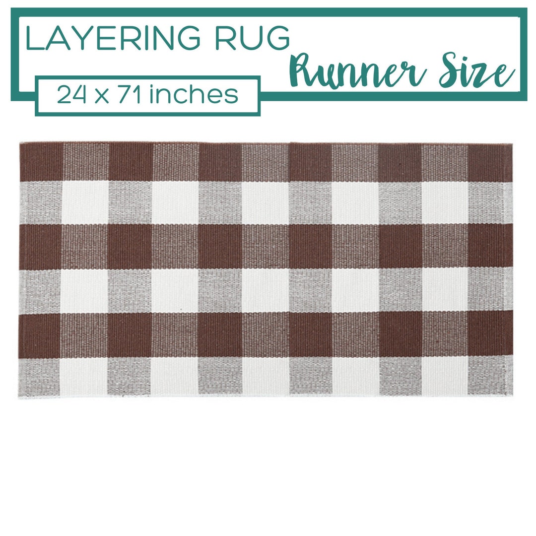 Doormat Layering Rug, Rug Runner, Fall Rug for Under Doormat, Buffalo