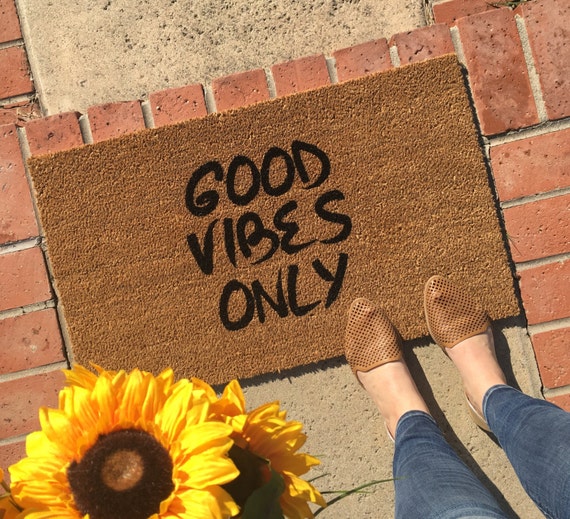 Good Vibes Only Doormat Door Mat Funny Doormat Cute Etsy