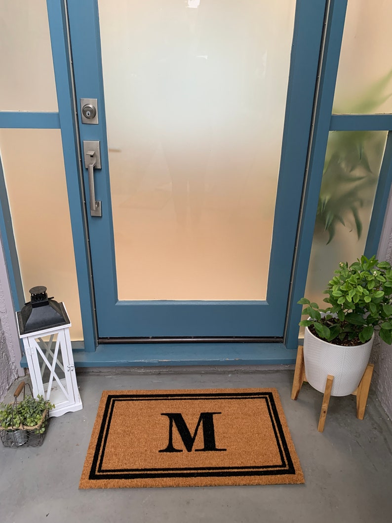 Double Border Doormat / Monogram Mat / Initial Doormat Etsy
