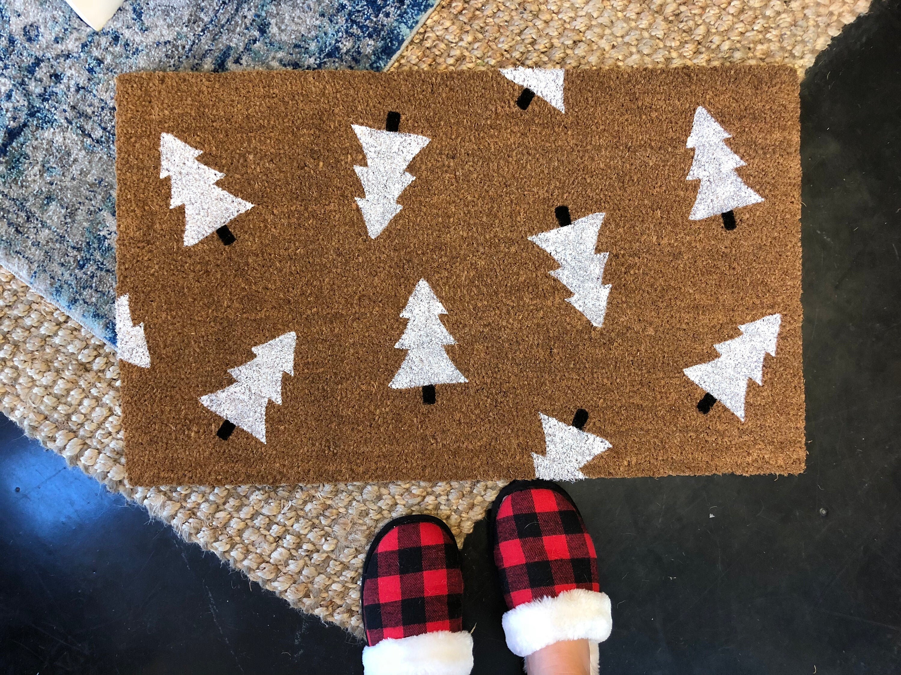 Christmas decor personalized doormat funny doormat welcome mat winter decor Nice Package doormat front doormat