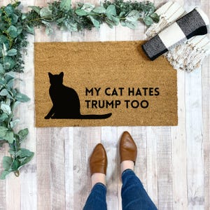 Anti-Trump Doormat, Funny Door mat, Subtle FDT sign, Funny Cat Doormat Large, Political welcome mat, Liberal Doormat Outdoor, Democrat Decor