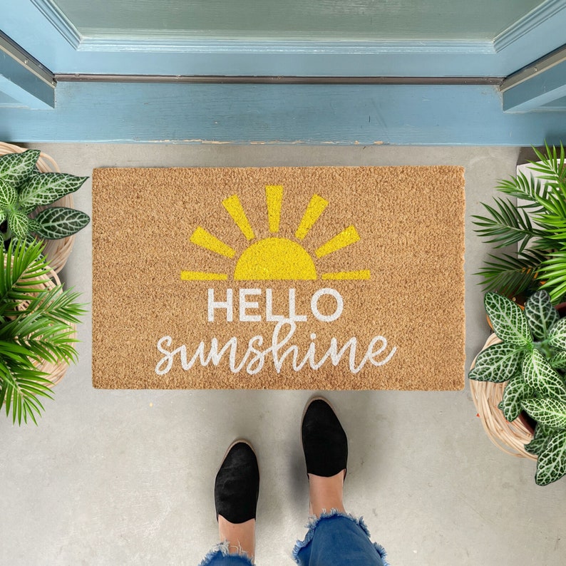 NickelDesignsShop Hello Sunshine Doormat